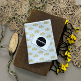 Golden Handloom Cotton Saree With White Print Blouse